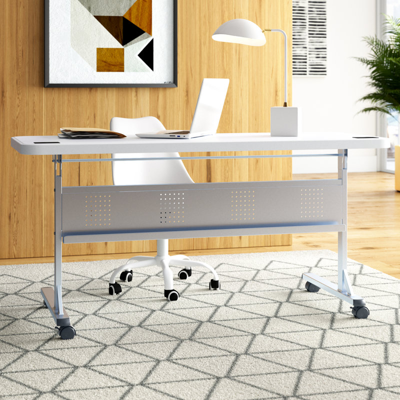 National Public Seating Flipper Training Table with Caster Wheels